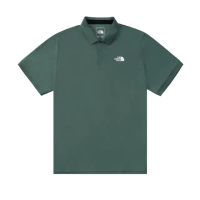 【The North Face 官方旗艦】北面男款綠色UPF防曬短袖POLO衫｜87W2HCH(抗UV)
