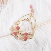 【SNC】18K Gold Strawberry + Moonstone Bracelet