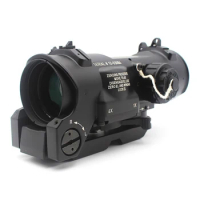 Tactical RifleScope DR 1-4x Fixed Dual Field of View Red Illumination Scope Sight with Full Markings for Airsoft and Hunting