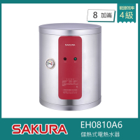 櫻花牌 EH0810A6 儲熱式電熱水器 8加侖 直掛式 溫度錶 不鏽鋼內外桶 紅綠雙燈指示