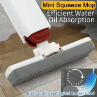 Portable Squeeze Mops Mini Glass Cleaning Wiper Handheld Kitchen Bathroom Car Window Desktop Sponge Small Cleaner Tools Spin Mop