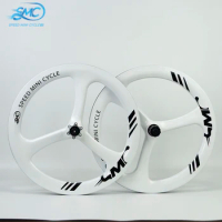 SMC GOVAN 406-TW3 Tri Spoke Bike Wheel Carbon Wheels for Birdy Bike/ Folding Bike Disc Brake Speed Mini Cycle