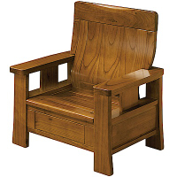 綠活居 米瑟典雅風實木單人座沙發椅-83.5x73x99cm免組