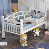 鐵藝兒童床加寬小床拼接大床邊沙發床女孩公主床帶護欄單人床嬰兒