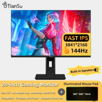 Tiansu 28" UHD 4K (3840 x 2160) IPS 4K 144Hz Computer Monitor HDMI2.1 FHD Home Office Display Height Adjustable Stand with Tilt