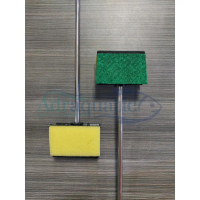 SCRAPER STAINLESS TONGKAT PEMBERSIH KACA AQUARIUM SIKAT SPONS SPONGE