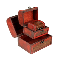 首飾盒收納盒整理盒中式復古實木小木盒元寶玉石收納收納盒