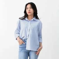 SAGI - Sydney Stripes Oversized Shirt | Kemeja Korea Garis Garis Wanita | Kemeja Kantor Salur Cewek 