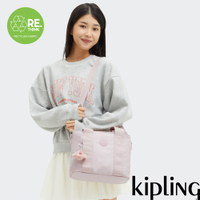 Kipling 霧面雲粉手提肩背托特包-MINTA M