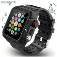 Waterproof Rugged Case with Silicone Band for Apple Watch Series 5 4 3 2 1 for iwatch 38/42/40/44mm Strap Screen Protector Cover