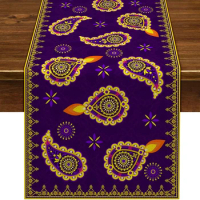 Happy Diwali Table Flag Linen Diwali Party Decoration Indian Diwali Kitchen Restaurant Home Decorations Table Runner Luxury