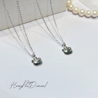 [ Hoàng Phát ] Trang Sức Dây Chuyền Bạc Ý 925 Chữ Cong Mảnh 4T5(45cm)Phối Mặt Gấu Chạm Máy Mới (P034