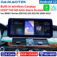 DamaoTek Android 12 12.3" Car Audio player for BMW 3 Series E90 E91 E92 E93 M3 2008 - 2012 Android Auto Carplay Tablet