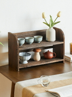 博古架實木中式桌面桌上置物架茶具茶杯展示架多寶閣茶壺架擺件小