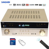 Sunbuck Lossless Bluetooth 1600W 5.1 AV Sound Amplifier Audio 4K 1080P HD DTS Dolby AC-3 Home Theater Power Amplifier
