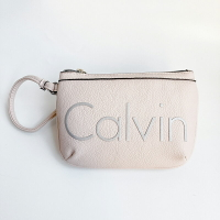 美國百分百【全新真品】Calvin Klein 手拿包 CK 女包 零錢包 提包 鍊包 晚宴小方包 皮質 粉色 AK73