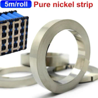 5M/Roll Pure Nickel Strips For Lithium Battery Pa Welding 99.6% Purity 16ft Nickle Tabs For 18650 26650 Battery Pack Spot Welder