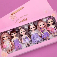 13 Movable Jointed Bjd Dolls 16cm Girl Boy Toys Beauty Make-up Doll Fashion Dress Girls Bjd Doll For Birthday Gifts Set Toys