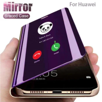 Smart Mirror Flip Case For Huawei Nova 3i Luxury Shockproof Cover For Nova 3i Mirror View Phone Shell Stand Holder Coque Funda