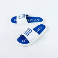 Sandal GIVENCHY 4G LOGO BLUE WHITE VELCRO RUBBER SLIDE 100% ORIGINAL 40