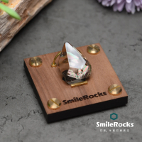 【SmileRocks 石麥】茶黃晶彩虹光冰塊水晶 No.043901229(附SmilePad 6X6底板)