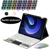 Clear Keyboard for Xiaomi Pad 6 Mi Pad 6 Pro 11 inch Touchpad Backlit Keyboard BT Wireless Teclado Mi Pad 6 Case with Pen Holder