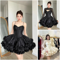 Linly Dress Wonderhouse Set đầm+ áo khoác ren thiết kế dáng ngắn tùng xòe công chúa dự tiệc sang trọ