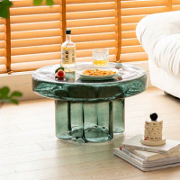 Modern Design Coffee Tables Glass Tea Aesthetics Reception Round Fine Side Table Living Room Table Basse Home Furniture SG40KT