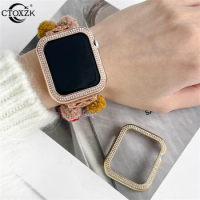 Diamond Aluminum Alloy Case For Apple Watch Cover 44mm 41mm 40mm 45mm Shockproof Full Protective iWatch Serie 8 7 6 5 4 SE Shell