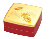 【領券滿額折100】 日本製 MIYABI 寶扇 楓葉 二段重 漆器 果盒 零食盒 便當盒