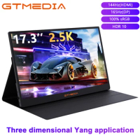 GTMEDIA GAME MATE 173 17.3inch 2.5K 144HZ Portable Display 2560 * 1440 Display Game Screen For Laptop Phone Xbox PS4/5 Switch