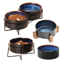 木架 / 黑鐵架星空陶瓷碗 寵物陶瓷碗 2種尺寸 | 艾爾發寵物