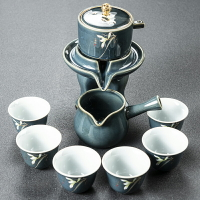 懶人功夫茶具套裝家用會客陶瓷石磨茶壺泡茶杯自動旋轉泡茶器