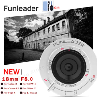 FUNLEADER 18mm F8.0 Full-frame MF Camera Lens for Leica M-mount Photography for SONY E/Canon RF/Nikon Z/Fuji X Mount Cameras