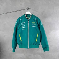 Jaket F1 FORMULA ONE ARAMCO ASTON MARTIN X HUGO BOSS GREEN ZIP JACKET 100% ORIGINAL Size L