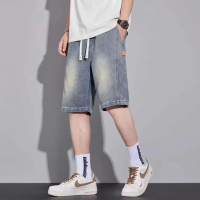 Quần Short Denim, Mỏng Mùa Hè, Dành Cho Nam Giới, Kiểu Dáng Thẳng Và Dáng Rộng Rãi, Phong Cách Mỹ, H