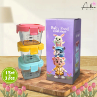 AVELINE 3 IN 1 Glass MPASI Container MPASI Container Glass Feeding Box Baby Glass Food Container Air