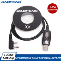 Original Baofeng USB Programming Cable With Driver CD for UV-5R BF888S UV-82 UV-S9 PLUS UV-13 Pro UV-16 PRO Ham Walkie Talkie