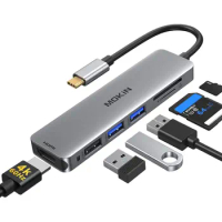 USB C Adapter for MacBook, MOKiN 6 in 1 MacBook Pro Adapter USB C Hub HDMI Adapter Mac Dongle Multiport Adapter,to HDMI 4K 60Hz