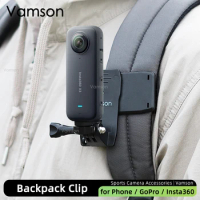 Vamson 360 Degree Rotary Backpack Clip for Insta360 X3 One X2 Camera Shoulder Knapsack Mount for GoPro Inst 360 Dji SJCAM EKEN