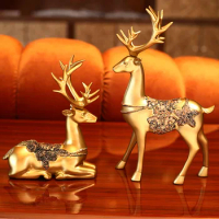 European home decoration living room wine cabinet TV cabinet crafts furnishings Philips color deer show