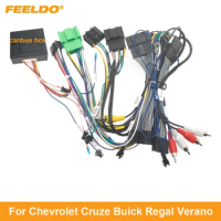 FEELDO Car Audio 16PIN Android Power Cable Adapter With Canbus Box For Chevrolet Cruze Buick Regal Verano Wiring Harness