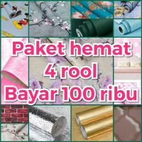 PROMO PAKET HEMAT 4 ROLL Bayar 100K Wallpaper Stiker Dinding Kamar Tidur Aesthetic Mewah Motif Bunga