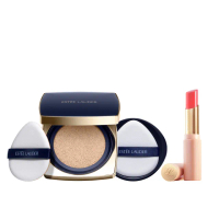 【Estee Lauder 雅詩蘭黛】粉持久氣墊水啵啵潤唇膏組(完美鎖妝氣墊粉餅+水啵啵琉璃潤唇膏/IU同款/底妝)