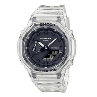 【CASIO 卡西歐】CASIO G-SHOCK 雙顯 男錶 樹脂錶帶 半透明 防水200米 GA-2100SKE(GA-2100SKE-7A)