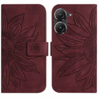 For Asus Zenfone 9 10 2023 3D Emboss Leather Wallet Book Case For Asus Rog Phone 6 5 5S Pro 6D Case Zenfone 8 ZS590KS Flip Cover