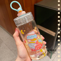 高顏值玻璃水杯夏天便攜喝水杯子女可愛 水瓶外帶【聚物優品】