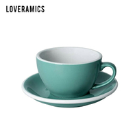 【LOVERAMICS 愛陶樂 】Egg 拿鐵咖啡杯盤組 200ml Teal 藍綠色
