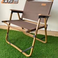 Outdoor Folding chair Portable recliner Wood grain low chair Kermit chair Outdoor camping portable folding tables and chairs