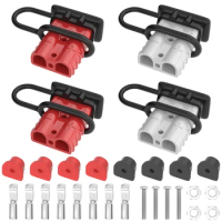 4PCS 50A Battery Terminal Connector Quick Connector Disconnect 2 Pin Charge Plug Wire Harness Plug Kit 12 to 36V for Car Winch